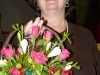 Trowell Parish Council Chair Julie Bryant receiving a bouquet