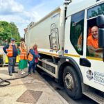 Councillor Helen Skinner and members of the Council’s Environment Team refilling a vehicle with biofuel